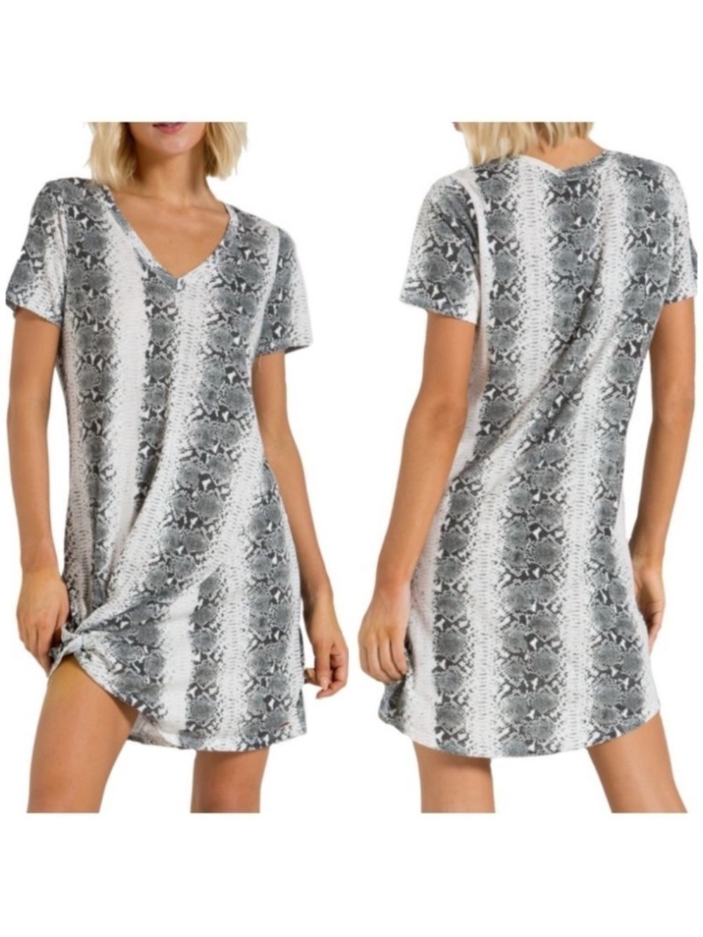 N: Philanthropy Leonardo Twist Hem Snakeskin T Shirt Dress